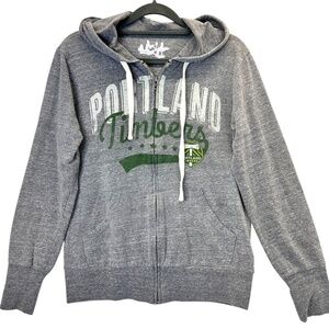 ortland Timbers Womens Grey Zip-Up Hoodie medium by Alyssa Milano Touch (B4)